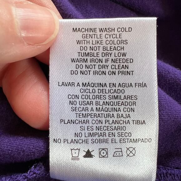 Basic Editions Womens Tank Top Pullover Smocked Empire Waist Purple Small - Picture 9 of 9